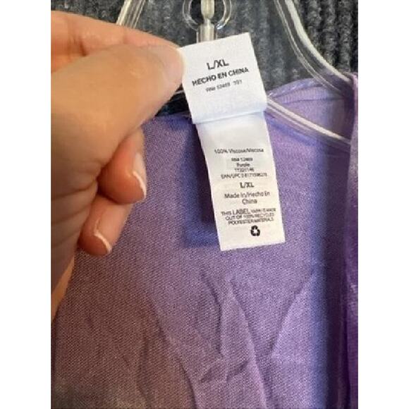 Time And Tru Womens Long Kimono Size L/XL Purple Tie Dye Boho Hippie Festival - Picture 6 of 8